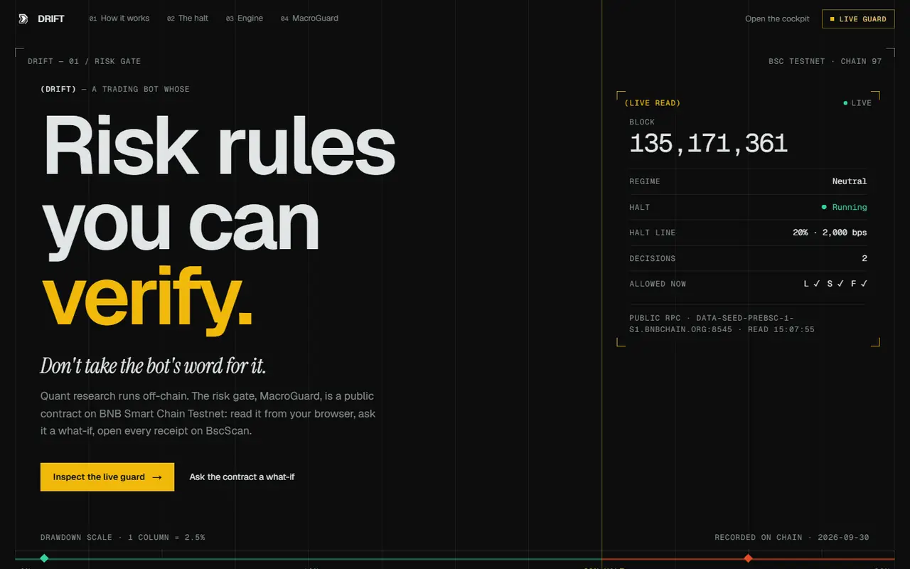 DRIFT — live site screenshot