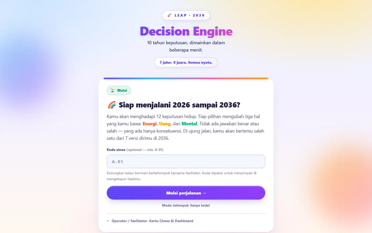 LEAP 2036 — live site screenshot